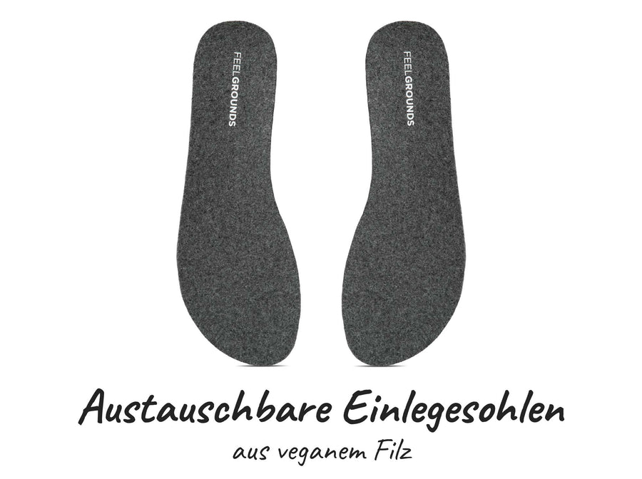 Patrol Winter wird mit austauschbaren Einlegesohlen aus veganem Filz geliefert.