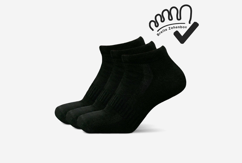 Sneaker Socken Breite Zehenbox (3er-Pack) - Black