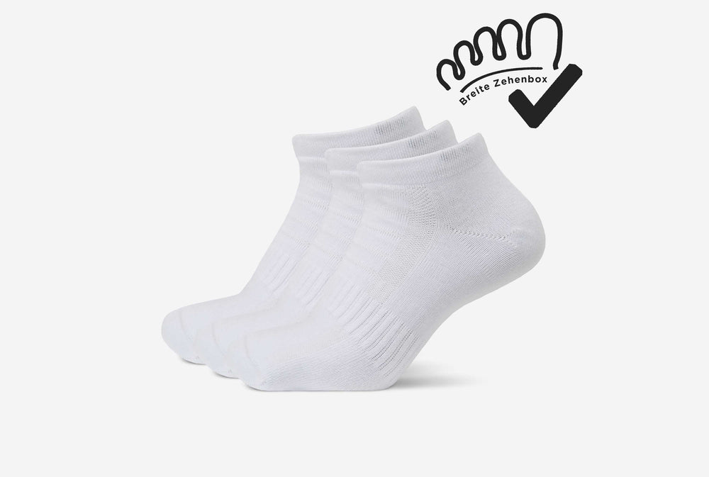 Sneaker Socken Breite Zehenbox (3er-Pack) - White